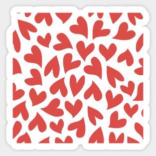 Seamless red hearts pattern Sticker